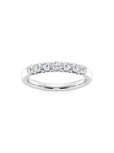 Saks Fifth Avenue Women's Build Your Own Collection Platinum & 7 Natural Round Diamond Anniversary Band In 0.5 Tcw Platinum