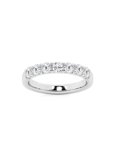 Saks Fifth Avenue Women's Build Your Own Collection Platinum & 7 Natural Round Diamond Anniversary Band In 1 Tcw Platinum