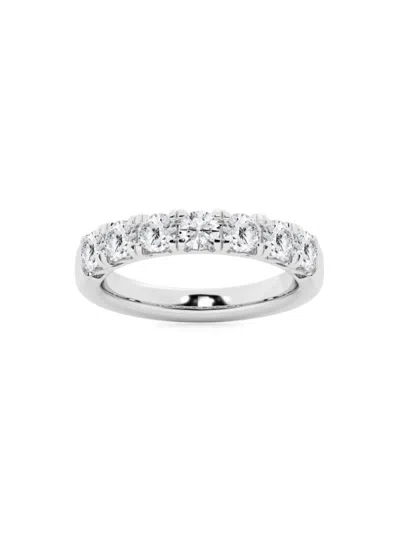 Saks Fifth Avenue Women's Build Your Own Collection Platinum & 7 Natural Round Diamond Anniversary Band In 1.5 Tcw Platinum