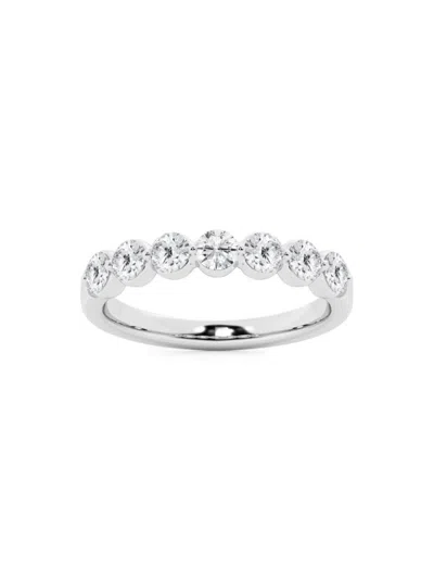 Saks Fifth Avenue Women's Build Your Own Collection Platinum & 7 Natural Round Diamond Wedding Band In 1 Tcw Platinum