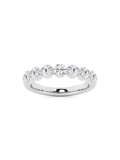 Saks Fifth Avenue Women's Build Your Own Collection Platinum & 7 Natural Round Diamond Wedding Band In 1.5 Tcw Platinum