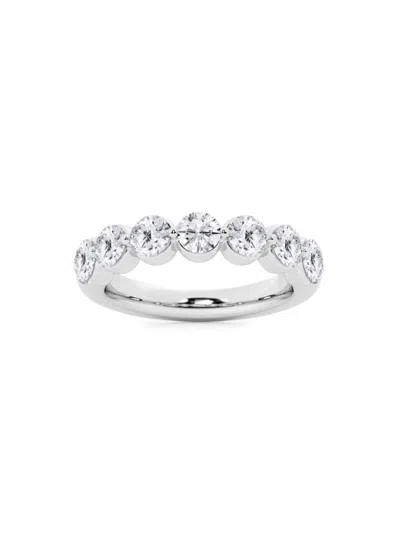 Saks Fifth Avenue Women's Build Your Own Collection Platinum & 7 Natural Round Diamond Wedding Band In 2 Tcw Platinum