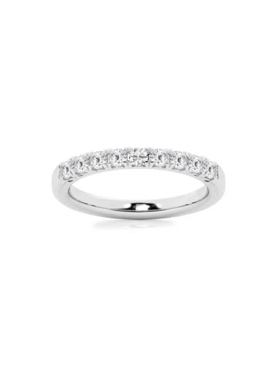 Saks Fifth Avenue Women's Build Your Own Collection Platinum & 9 Natural Round Diamond Anniversary Band In 0.5 Tcw Platinum