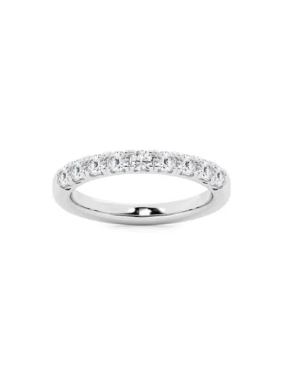 Saks Fifth Avenue Women's Build Your Own Collection Platinum & 9 Natural Round Diamond Anniversary Band In 0.75 Tcw Platinum