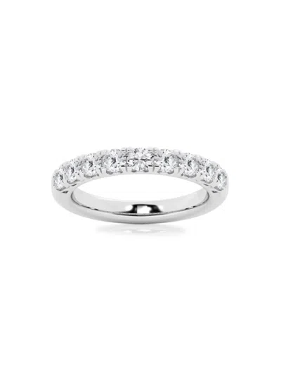 Saks Fifth Avenue Women's Build Your Own Collection Platinum & 9 Natural Round Diamond Anniversary Band In 1 Tcw Platinum