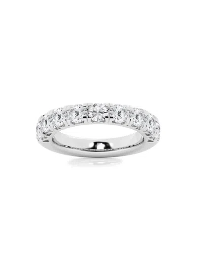 Saks Fifth Avenue Women's Build Your Own Collection Platinum & 9 Natural Round Diamond Anniversary Band In 2 Tcw Platinum