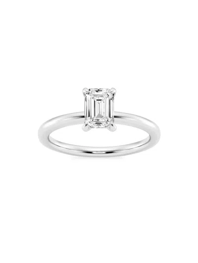 Saks Fifth Avenue Women's Build Your Own Collection Platinum & Emerald Cut Lab Grown Diamond Solitaire Engagement Ring In 1 Tcw Platinum