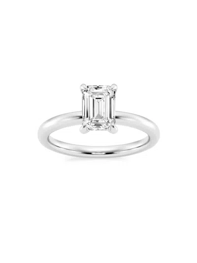 Saks Fifth Avenue Women's Build Your Own Collection Platinum & Emerald Cut Lab Grown Diamond Solitaire Engagement Ring In 1.5 Tcw Platinum