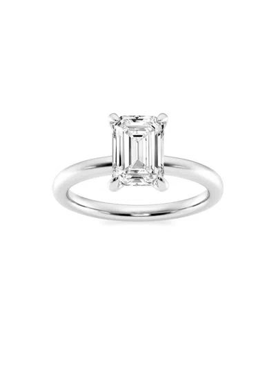 Saks Fifth Avenue Women's Build Your Own Collection Platinum & Emerald Cut Lab Grown Diamond Solitaire Engagement Ring In 2 Tcw Platinum