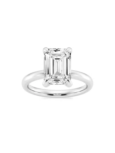 Saks Fifth Avenue Women's Build Your Own Collection Platinum & Emerald Cut Lab Grown Diamond Solitaire Engagement Ring In 4 Tcw Platinum