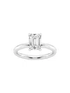Saks Fifth Avenue Women's Build Your Own Collection Platinum & Emerald Shape Natural Diamond Solitaire Engagement Ring In 1.5 Tcw