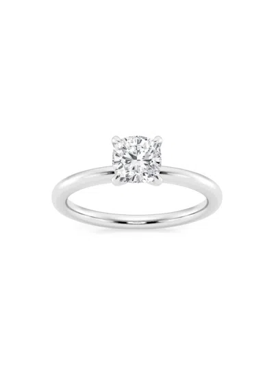 Saks Fifth Avenue Women's Build Your Own Collection Platinum & Lab Grown Cushion Cut Diamond Solitare Engagement Ring In 1 Tcw Platinum