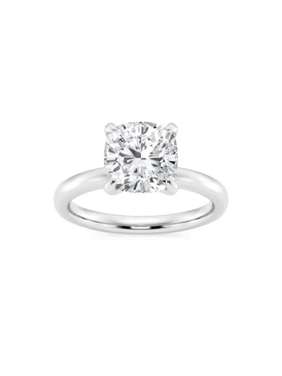 Saks Fifth Avenue Women's Build Your Own Collection Platinum & Lab Grown Cushion Cut Diamond Solitare Engagement Ring In 3 Tcw Platinum