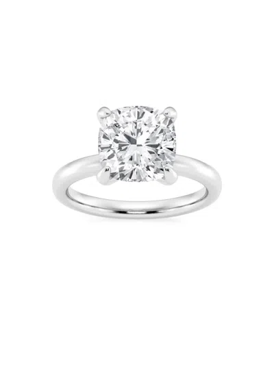 Saks Fifth Avenue Women's Build Your Own Collection Platinum & Lab Grown Cushion Cut Diamond Solitare Engagement Ring In 4 Tcw Platinum