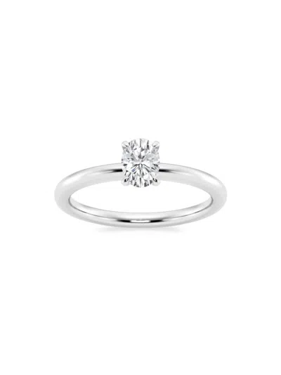 Saks Fifth Avenue Women's Build Your Own Collection Platinum & Lab Grown Oval Diamond Solitaire Engagement Ring In 0.5 Tcw Platinum