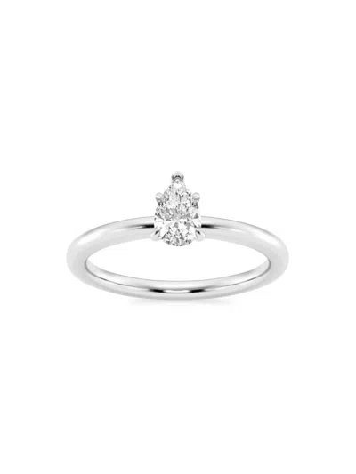 Saks Fifth Avenue Women's Build Your Own Collection Platinum & Lab Grown Pear Shape Diamond Solitare Engagement Ring In 0.5 Tcw Platinum