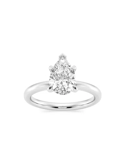 Saks Fifth Avenue Women's Build Your Own Collection Platinum & Lab Grown Pear Shape Diamond Solitare Engagement Ring In 2 Tcw Platinum