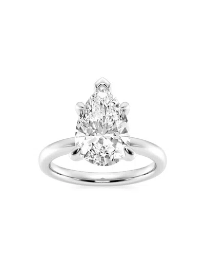 Saks Fifth Avenue Women's Build Your Own Collection Platinum & Lab Grown Pear Shape Diamond Solitare Engagement Ring In 4 Tcw Platinum