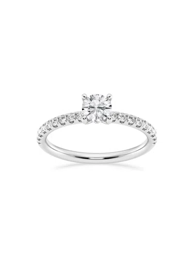 Saks Fifth Avenue Women's Build Your Own Collection Platinum & Lab Grown Round Diamond Hidden Halo Engagement Ring In 0.8 Tcw Platinum