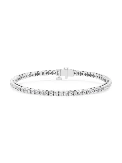 Saks Fifth Avenue Women's Build Your Own Collection Platinum & Natural Diamond Four Prong Tennis Bracelet In 4 Tcw Platinum