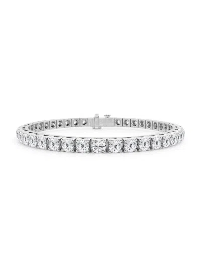 Saks Fifth Avenue Women's Build Your Own Collection Platinum & Natural Diamond Four Prong Tennis Bracelet In 7 Tcw Platinum