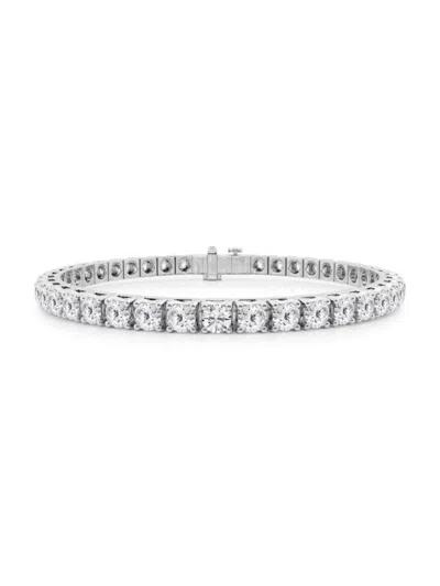 Saks Fifth Avenue Women's Build Your Own Collection Platinum & Natural Diamond Four Prong Tennis Bracelet In 8 Tcw Platinum