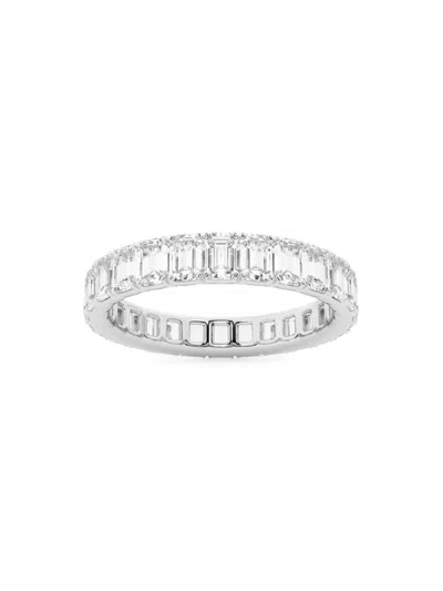 Saks Fifth Avenue Women's Build Your Own Collection Platinum & Natural Emerald Cut Diamond Eternity Band In 3 Tcw Platinum