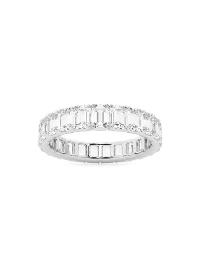 Saks Fifth Avenue Women's Build Your Own Collection Platinum & Natural Emerald Cut Diamond Eternity Band In 4 Tcw Platinum