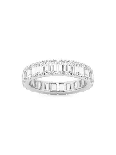Saks Fifth Avenue Women's Build Your Own Collection Platinum & Natural Emerald Cut Diamond Eternity Band In 5 Tcw Platinum