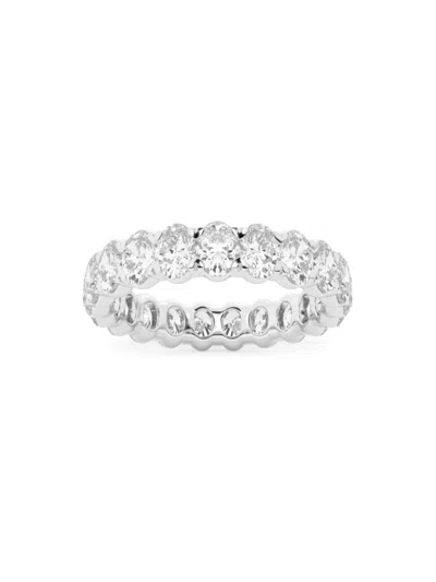 Saks Fifth Avenue Women's Build Your Own Collection Platinum & Natural Oval Diamond Eternity Band In 3 Tcw Platinum