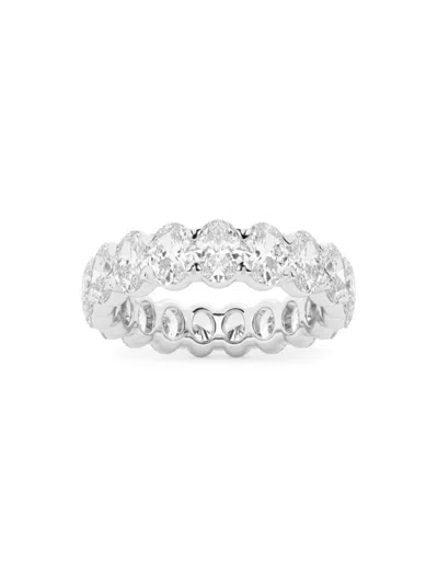 Saks Fifth Avenue Women's Build Your Own Collection Platinum & Natural Oval Diamond Eternity Band In 4 Tcw Platinum