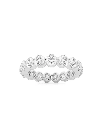 Saks Fifth Avenue Women's Build Your Own Collection Platinum & Natural Round Diamond Floating Eternity Band In 3 Tcw Platinum