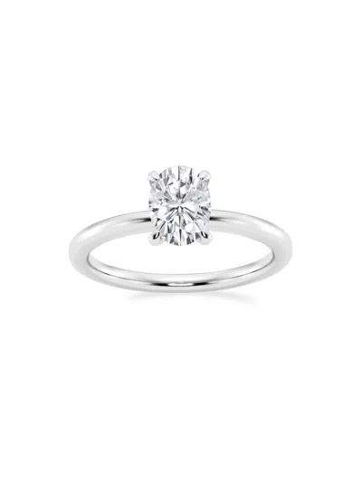 Saks Fifth Avenue Women's Build Your Own Collection Platinum & Oval Natural Diamond Solitaire Engagement Ring In 1 Tcw