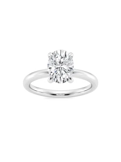 Saks Fifth Avenue Women's Build Your Own Collection Platinum & Oval Natural Diamond Solitaire Engagement Ring In 2 Tcw