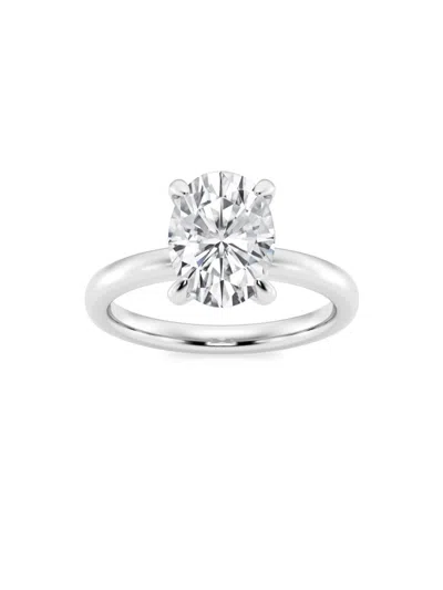 Saks Fifth Avenue Women's Build Your Own Collection Platinum & Oval Natural Diamond Solitaire Engagement Ring In 2.5 Tcw