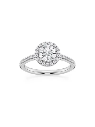 Saks Fifth Avenue Women's Build Your Own Collection Platinum Lab Grown Diamond Halo Engagement Ring In 1.3 Tcw