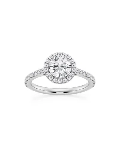 SAKS FIFTH AVENUE WOMEN'S BUILD YOUR OWN COLLECTION PLATINUM LAB GROWN DIAMOND HALO ENGAGEMENT RING