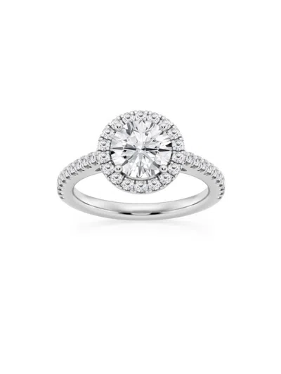Saks Fifth Avenue Women's Build Your Own Collection Platinum Lab Grown Diamond Halo Engagement Ring In 2 Tcw