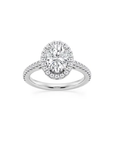 Saks Fifth Avenue Women's Build Your Own Collection Platinum Lab Grown Diamond Halo Engagement Ring In 2 Tcw