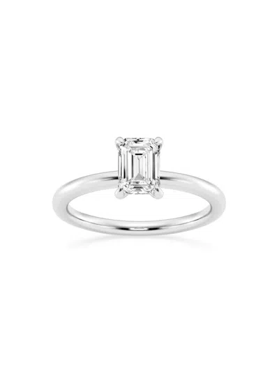 Saks Fifth Avenue Women's Build Your Own Collection White Gold & Emerald Cut Diamond Solitaire Engagement Ring In 1 Tcw