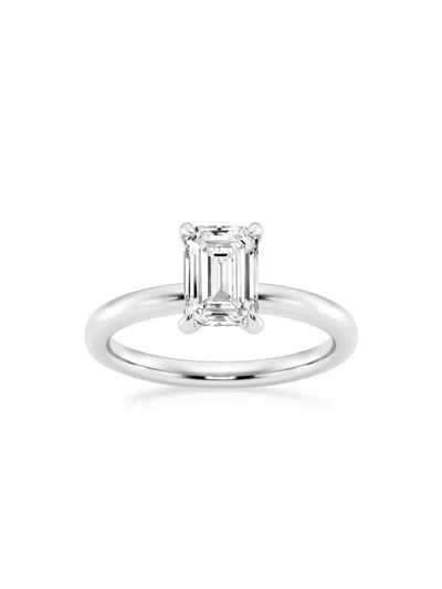 Saks Fifth Avenue Women's Build Your Own Collection White Gold & Emerald Cut Diamond Solitaire Engagement Ring In 1.5 Tcw