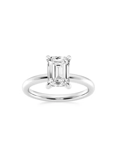 Saks Fifth Avenue Women's Build Your Own Collection White Gold & Emerald Cut Diamond Solitaire Engagement Ring In 2 Tcw