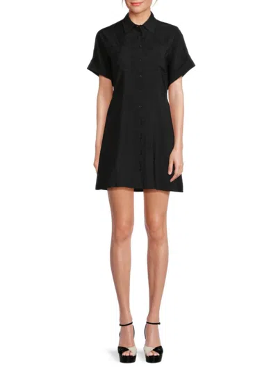 Saks Fifth Avenue Women's Button Down Mini Dress In Black