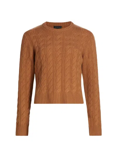 Saks Fifth Avenue Women's Cable-knit Cashmere Pullover In Brown