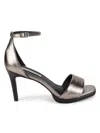Saks Fifth Avenue Women's Callie 90mm Metallic Stiletto Sandals In Platinum