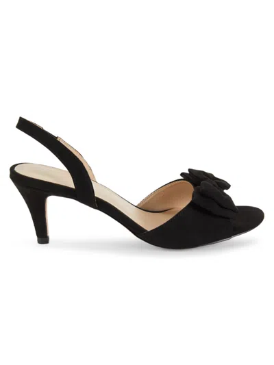 Saks Fifth Avenue Women's Camilla 66mm Animal Print Slingback Sandals In Black Suede