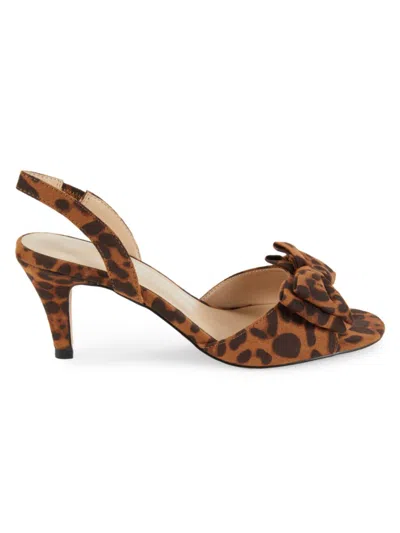 Saks Fifth Avenue Women's Camilla 66mm Animal Print Slingback Sandals In Leopard