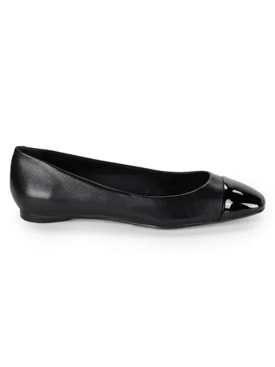 Saks Fifth Avenue Women's Bow Slingback Leather Flats In Mestico Black