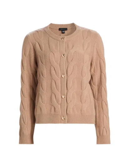 Saks Fifth Avenue Women's Cashmere Cable-knit Cardigan In Brown