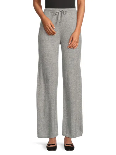 Saks Fifth Avenue Women's Cashmere Drawstring Wide-leg Pants In Gray